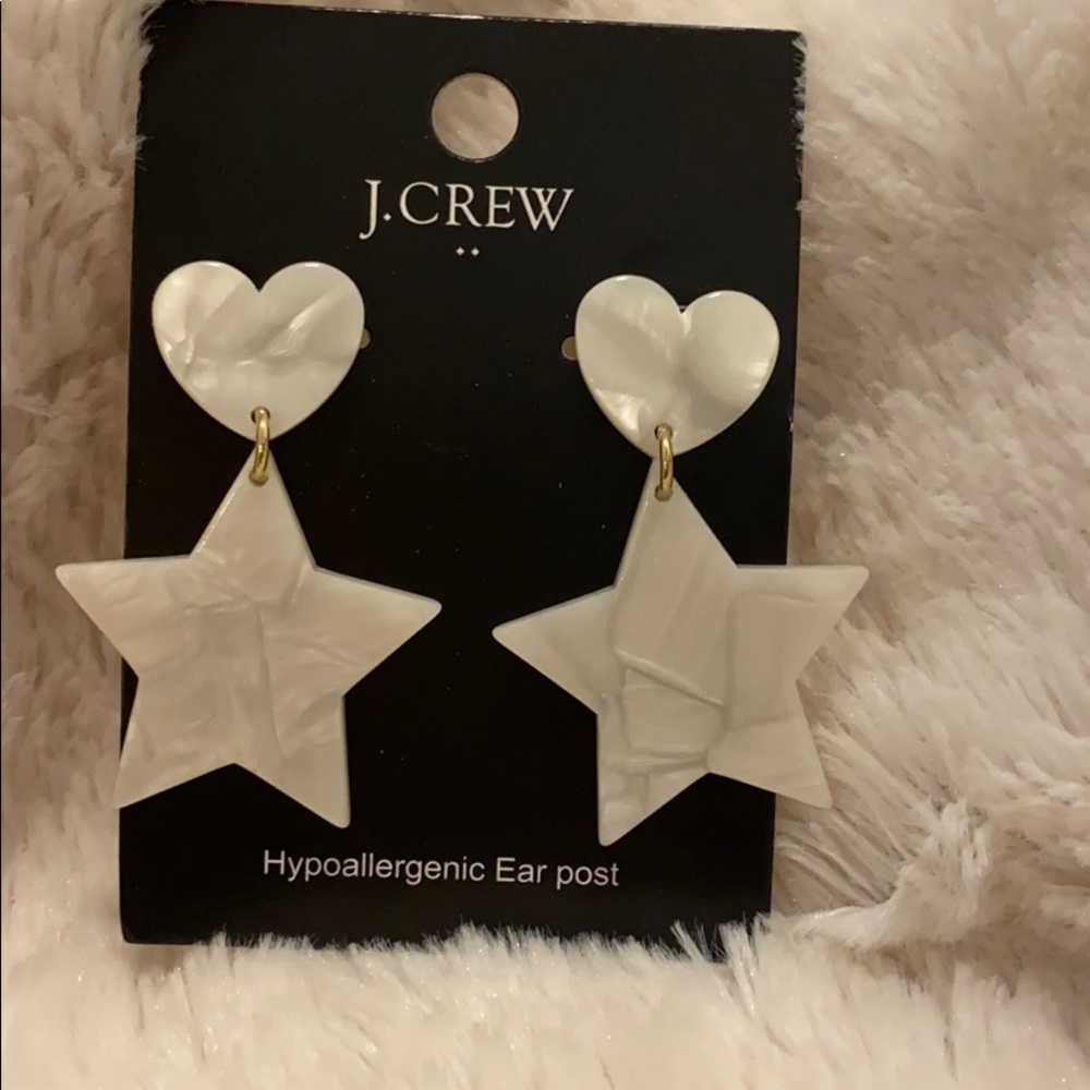 J. Crew Factory Tortoise Heart Star Drop Earrings